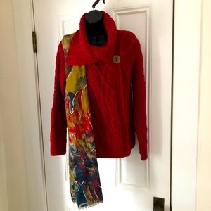 Carraigdonn Irish Wool Burgandy Sweater